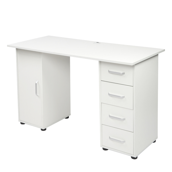 One Door Four Drawers Computer Desk White