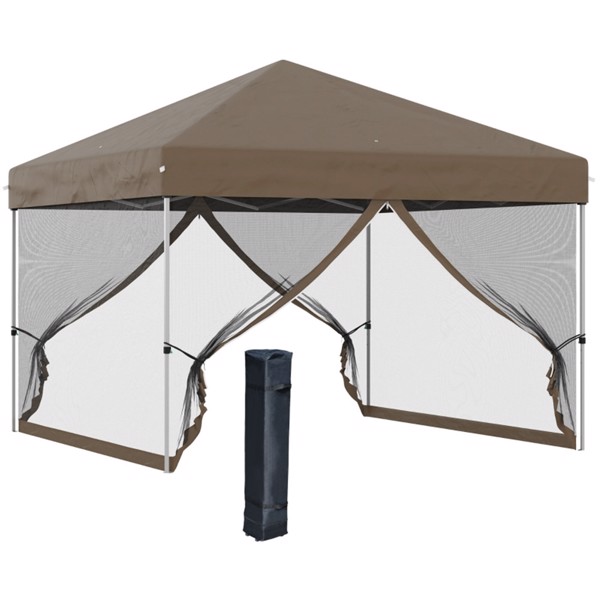 10' x 10' Pop Up Canopy Tent-Khaki 