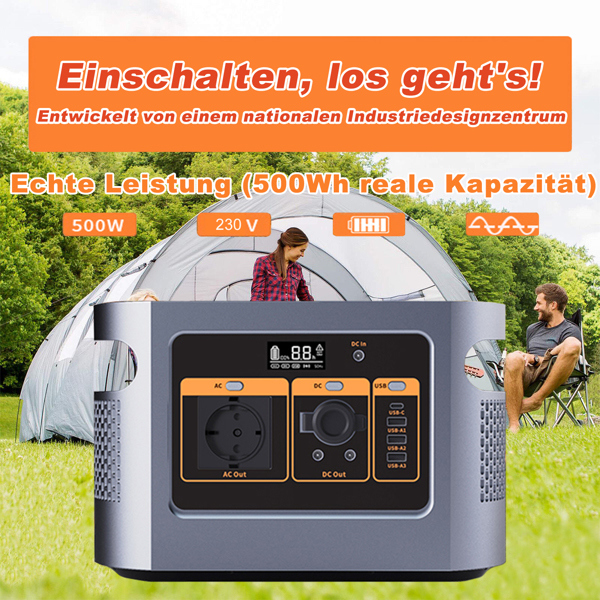 Generator 500Wh Portable Power Station Mobile Power Generator for Camping, Outdoor