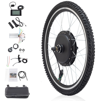 26in 1500W Rear Drive With Tires Bicycle Modification Parts Black