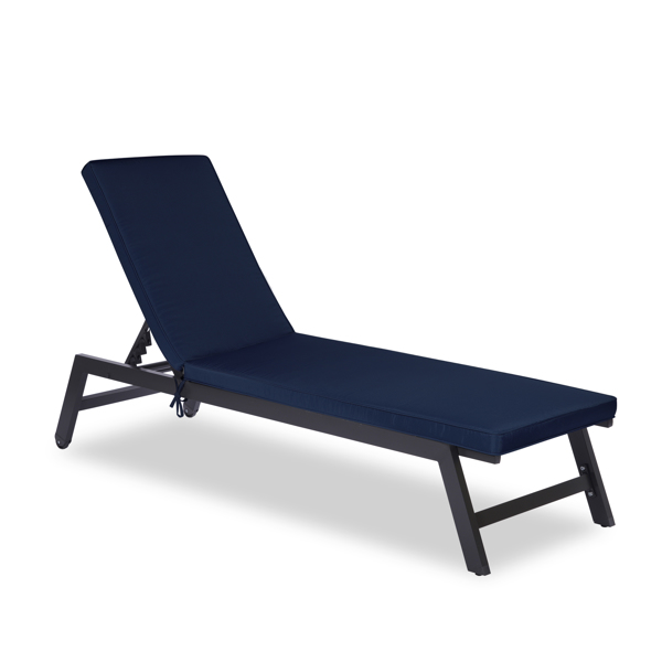 Outdoor Lounge Chair Cushion Replacement Patio Funiture Seat Cushion Chaise Lounge Cushion（NAVY BLUE Color） [Sale to Temu is Banned.Weekend can not be shipped, order with caution]