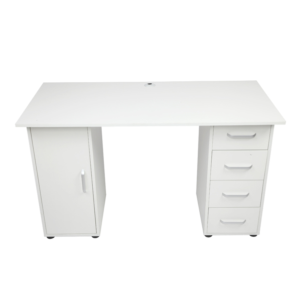 One Door Four Drawers Computer Desk White