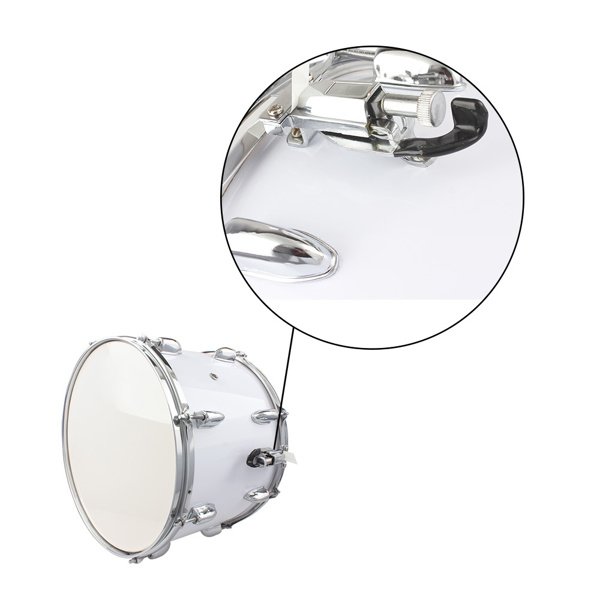 14 x10 inches Marching Drum   Drumsticks   Key   Strap White