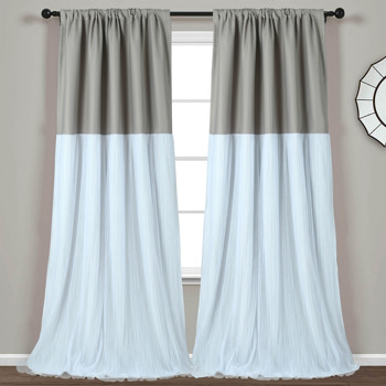 2 Panels Blackout Tulle Skirt Window Curtains for Bedroom 52\\'\\'X84\\'\\'