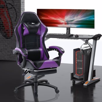 Video Game Chair for Adults, Massage <b style=\\'color:red\\'>Gaming</b> Chair with Footrest, Adjustable Lumbar Pillow Gamer