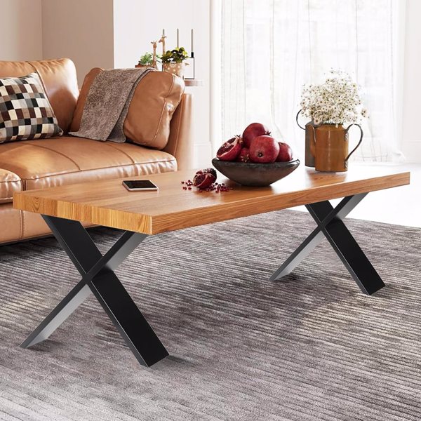 金属桌腿，600 磅承重长凳腿，重型咖啡桌腿，U 和 X 形餐桌腿，DIY 家具、电脑桌、办公桌用金属桌腿，现代办公桌｜黑色（2 件套）-7