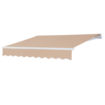 12*10FT sand color retractable awning aluminum alloy bracket polyester cloth retractable