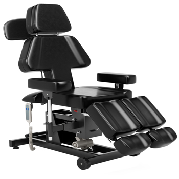 Multi-Purpose Electric Height Adjustable Tattoo Chair Split Legs for Client, Armrest & Footrest Angle Freely Adjustable, Specially Designed for Back Tattoo