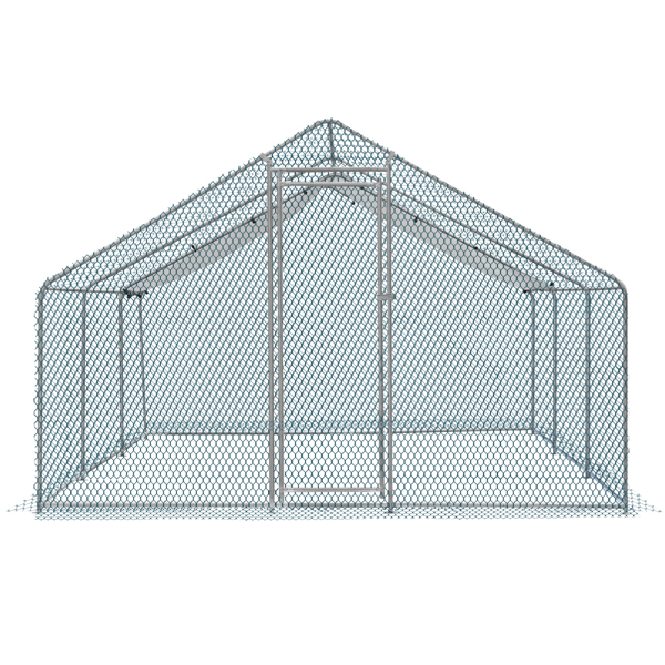 20 x 10 ft Large Metal Chicken Coop, Walk-in Poultry Cage Chicken Hen Run House with Waterproof Cover, Rabbits Cats Dogs Farm Pen for Outdoor Backyard Farm Garden