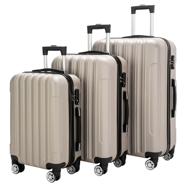 3-in-1 Multifunctional Large Capacity Traveling Storage Suitcase Luggage Set Champagne