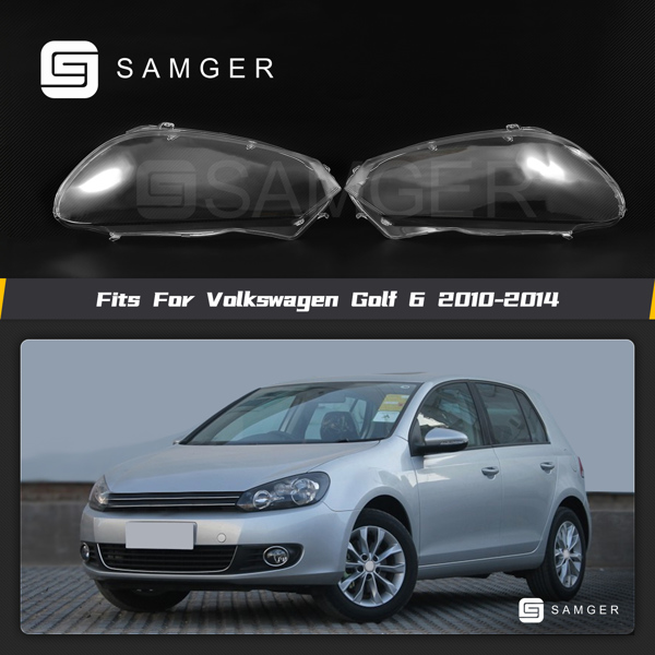 Pair Headlight Lens Cover For Volkswagen VW Golf Ⅵ Golf 6 MK6 GTI R 2010-2014