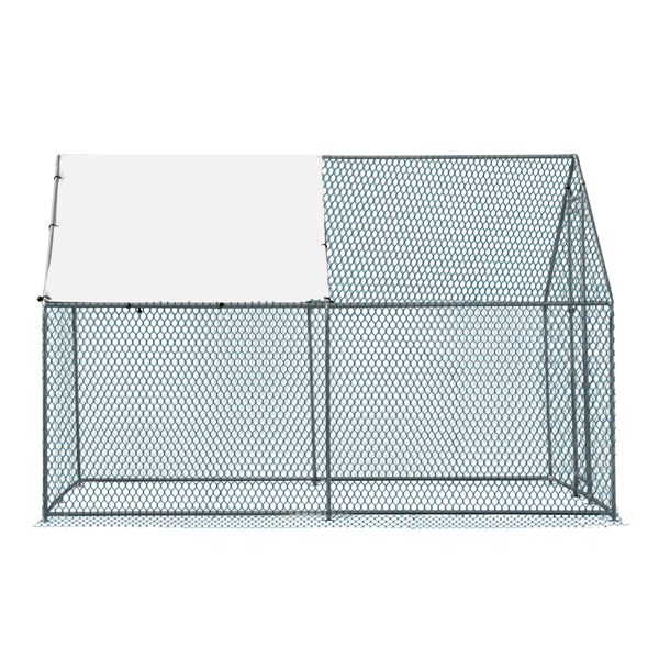 10 x 10 ft Large Metal Chicken Coop, Walk-in Poultry Cage Chicken Hen Run House with Waterproof Cover, Rabbits Cats Dogs Farm Pen for Outdoor Backyard Farm Garden