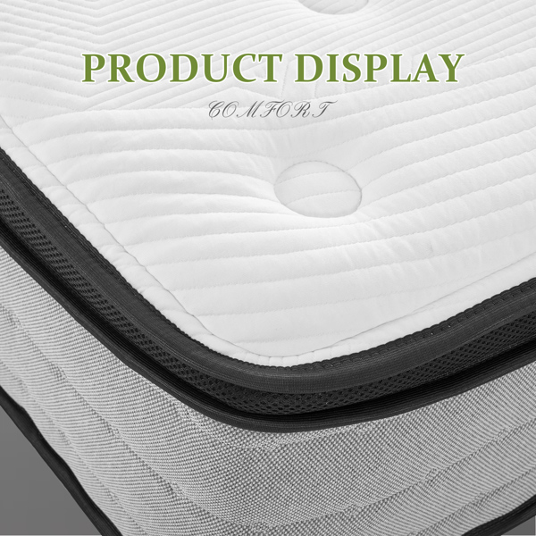 12 Inch Medium Firm Hybrid Mattress in a Box, Individually Wrapped Pocket Spring for Motion Isolation and Cooling Gel Infused Memory Foam Mattress, Queen Size