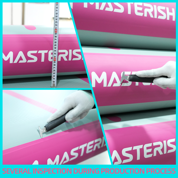 Masterish Children's Inflatable Gymnastics Mat Air Track Tumbling Mat with Motorized Pump Use/Tumbling/Fitness/Training/Cheerleading/Parkour/Beach/Park/Water