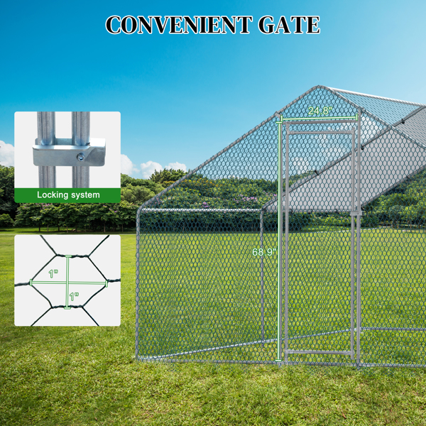 13 x 10 ft Large Metal Chicken Coop, Walk-in Poultry Cage Chicken Hen Run House with Waterproof Cover, Rabbits Cats Dogs Farm Pen for Outdoor Backyard Farm Garden