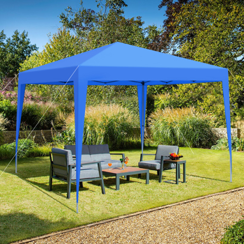 Outdoor 10 x 10 Ft Pop Up Gazebo Canopy with 4 pcs Sand Bag and Carry Bag,Blue [Weekend can not be shipped, order with caution]