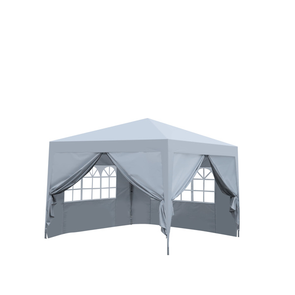 Outdoor 10 x 10 Ft Pop Up Gazebo Canopy with Removable Sidewall, 2 pcs Sidewall with Zipper,2 pcs Sidewall with Windows,with 4 pcs Sand bag  and Carry Bag,White [Sale to Temu is Banned.Weekend can not