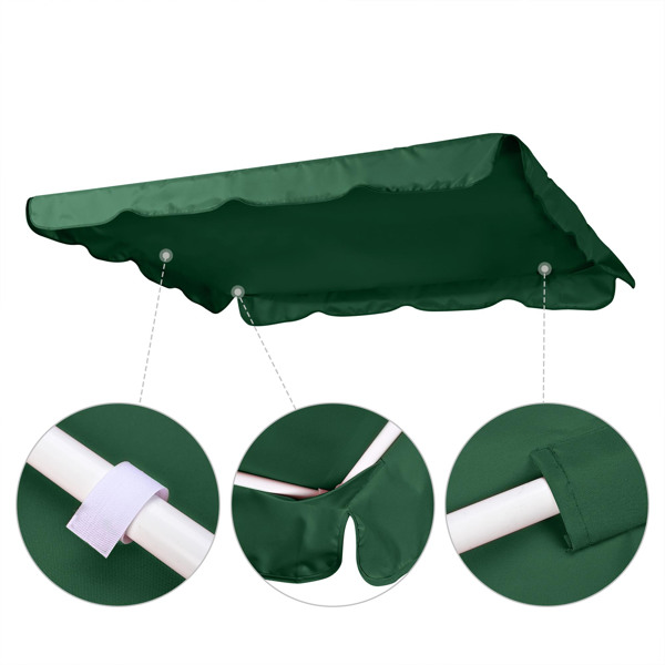 72'' x 52'' UV Protection & Water Resistance Swing Canopy Replacement Waterproof Top Cover for Outdoor Garden Patio Porch Yard, Top Cover Only（GREEN）（No shipping on weekends.）