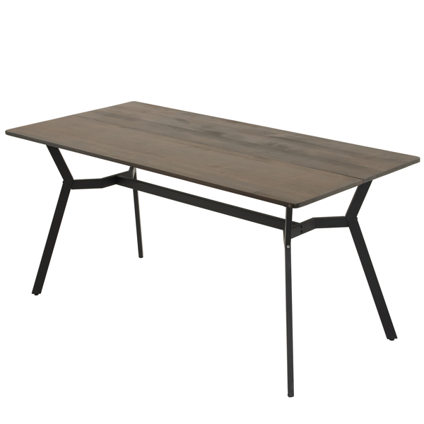 Disassemble rectangular table with diagonal feet solid wood grey desktop splicing 160*76*76cm N101