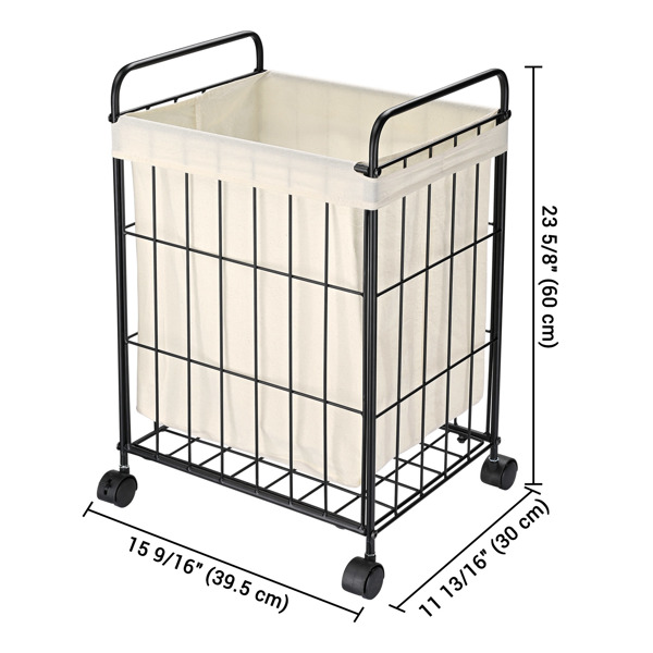 Laundry hamper with lid and wheels, laundry hamper with handle and removable liner bag, laundry hamper with metal frame, easy to assemble.(No shipping on weekends.)
