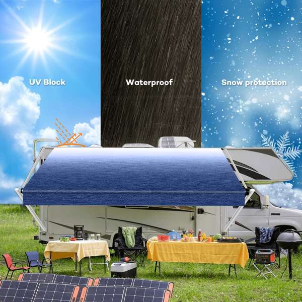 RV Awning Fabric Replacement Camper Trailer Awning Fabric Super Heavy Vinyl Coated Polyester 16' 2"(Fit for 17' Awning)