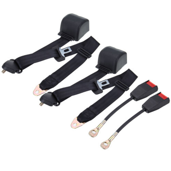 2 Sets Universal 3 Point Inertia Seat Belt Kit Car Truck Adjustable Safety Belts【WISH prohibited sales】