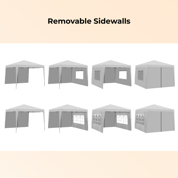 Outdoor 10 x 10 Ft Pop Up Gazebo Canopy with Removable Sidewall, 2 pcs Sidewall with Zipper,2 pcs Sidewall with Windows,with 4 pcs Sand bag  and Carry Bag,Blue [Sale to Temu is Banned.Weekend can not 