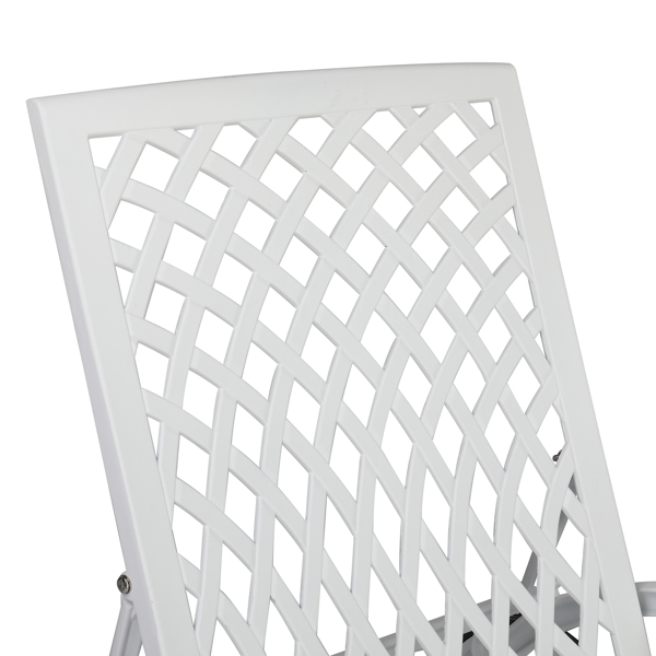 193*64.5*93cm Backrest Adjustable Courtyard Cast Aluminum Lying Bed White