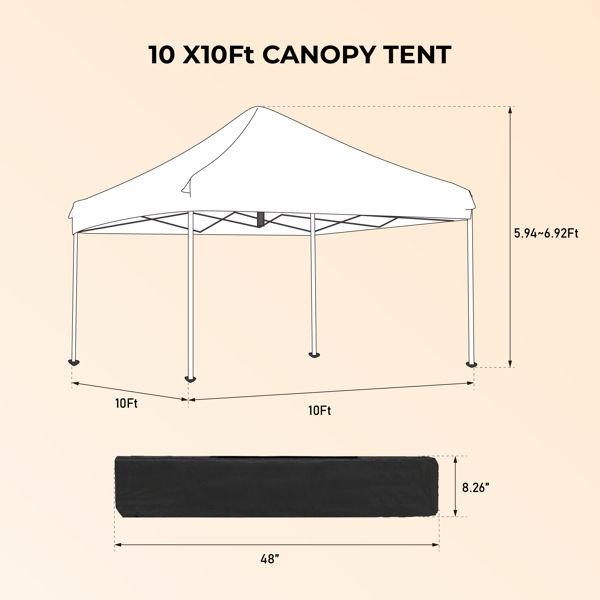 Outdoor 10 x 10 Ft Pop Up Gazebo Canopy with Removable Sidewall, 2 pcs Sidewall with Zipper,2 pcs Sidewall with Windows,with 4 pcs Sand bag  and Carry Bag,White [Sale to Temu is Banned.Weekend can not