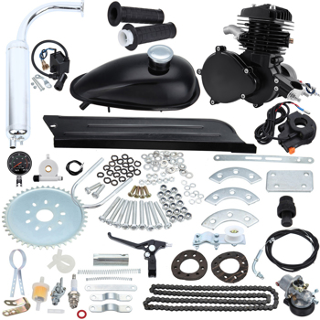 80CC 2 Stroke Gas Motor Engine Kit w/ Speedometer Motorized Bike Bicycle Set