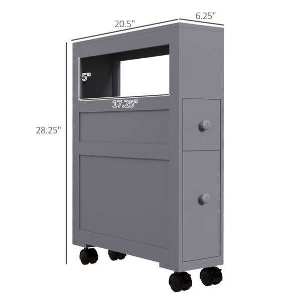Bathroom Side Storage Cabinet - Gray (Swiship-Ship)（Prohibited by WalMart）