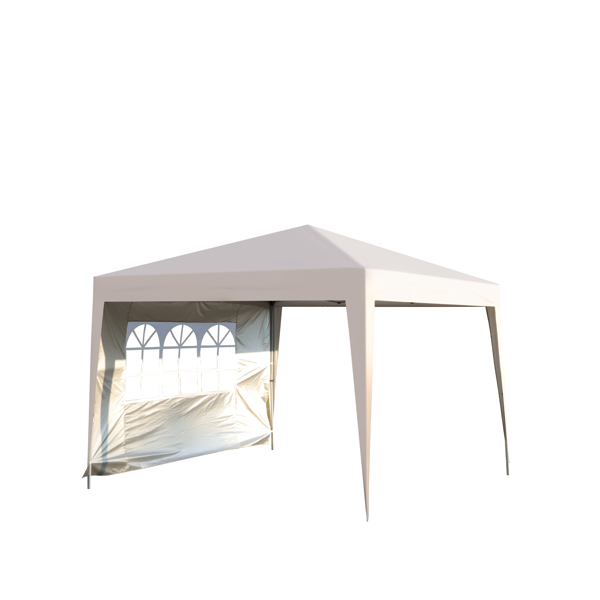 Outdoor 10 x 10 Ft Pop Up Gazebo Canopy with Removable Sidewall, 2 pcs Sidewall with Zipper,2 pcs Sidewall with Windows,with 4 pcs Sand bag  and Carry Bag,Beige [Sale to Temu is Banned.Weekend can not