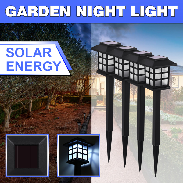 4PCS Solar Garden Lights Outdoor Waterproof Landscape LED Lights Pathway Yard