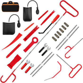 Stainless steel long distance car emergency key hook tool New 7-piece set hook tool 27pcS set wedge airbag wrench combination tool