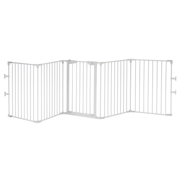 5 Pieces 295.8*74.8*2cm Foldable Fireplace Fence White