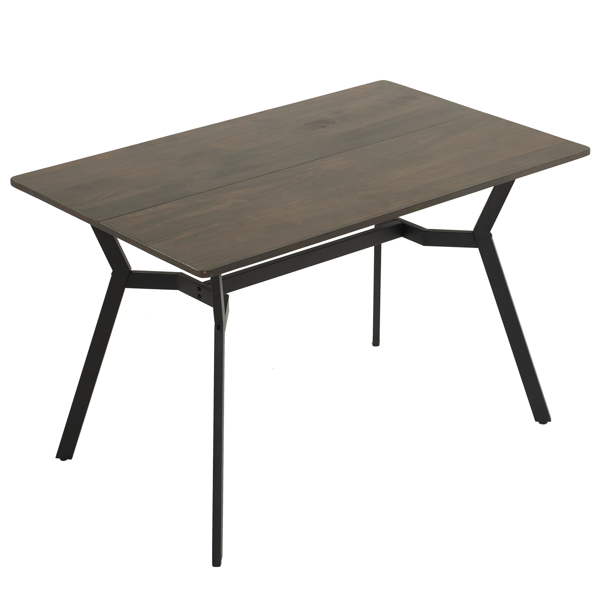 Disassemble rectangular table with inclined foot solid wood grey 120*76*76cm N101