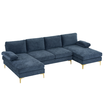 U-Shaped 4-Seat Indoor Modular Sofa Grey-Blue Color --Same type:32819307