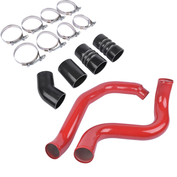 Red Turbo Intercooler Pipe Boot Kit for Ford Excursion F-250 F-350 F-450 F-550 Powerstroke 6.0L 2003 2004 2005 2006 2007