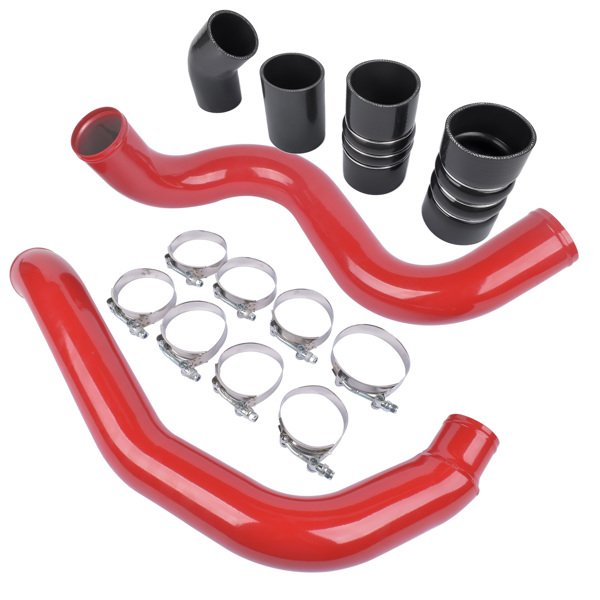 Red Turbo Intercooler Pipe Boot Kit for Ford Excursion F-250 F-350 F-450 F-550 Powerstroke 6.0L 2003 2004 2005 2006 2007