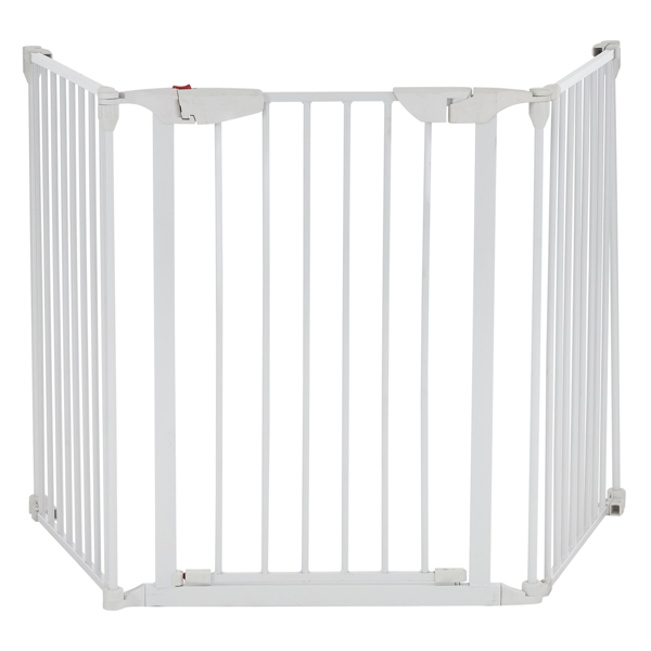 3 Pieces 179.2*74.8*2cm Foldable Fireplace Fence White