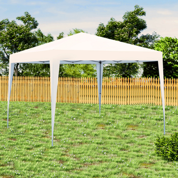 Outdoor 10 x 10 Ft Pop Up Gazebo Canopy with 4 pcs Sand Bag and Carry Bag,Beige [Weekend can not be shipped, order with caution]