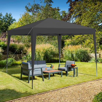 Outdoor 10 x 10 Ft Pop Up Gazebo Canopy with 4 pcs Sand Bag and Carry Bag,Black [Weekend can not be shipped, order with caution]