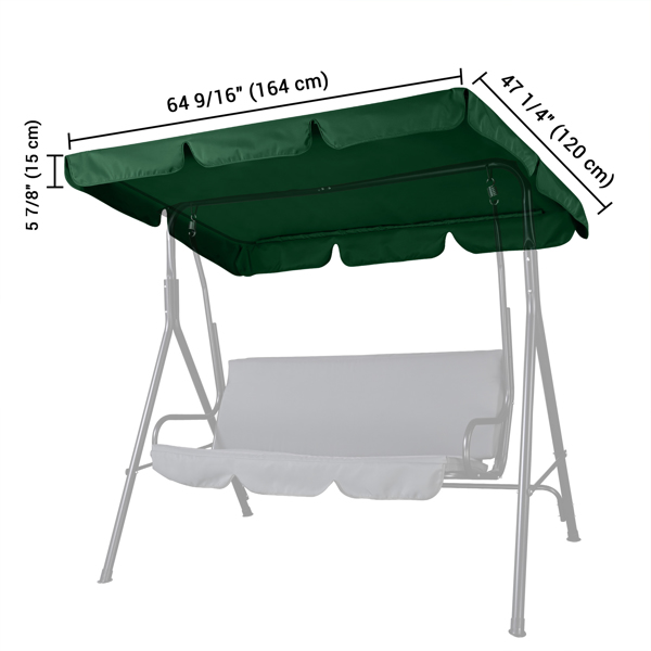 66'' x 45'' UV Protection & Water Resistance Swing Canopy Replacement Waterproof Top Cover for Outdoor Garden Patio Porch Yard, Top Cover Only（No shipping on weekends.）