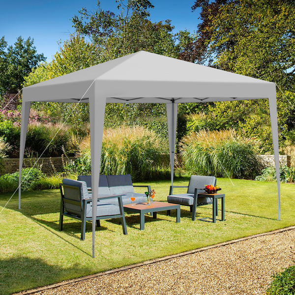 Outdoor 10 x 10 Ft Pop Up Gazebo Canopy with 4 pcs Sand Bag and Carry Bag,Grey [Sale to Temu is Banned.Weekend can not be shipped, order with caution]