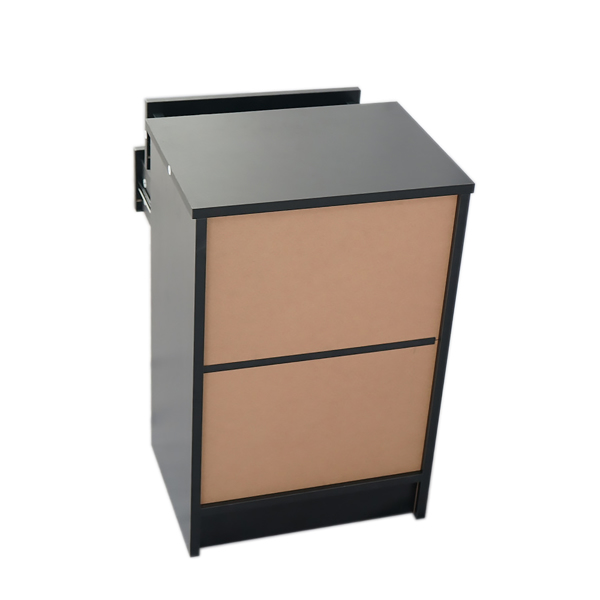 40 x 30 x 60cm Round Handle Night Stand with Two Drawer Black