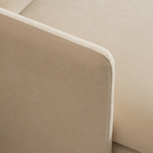 Modern Upholstered Loveseat Sofa,Beige  Cotton Linen---63.8" 