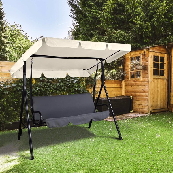 66'' x 45'' UV Protection & Water Resistance Swing Canopy Replacement Waterproof Top Cover for Outdoor Garden Patio Porch Yard, Top Cover Only（No shipping on weekends.）