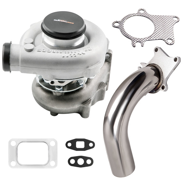 63 A/R STAGE III T04E T3 T4 44 TRIM COMPRESSOR TURBO TURBOCHARGER 5-BOLT+ Stainless 2.5" 5-Bolt Flange Down Pipe Exhaust