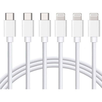 USB C To Lightning Cable Apple MFi Certified 3Pack 6FT IPhone Fast Charger Power Delivery Type Charging Cord Compatible With 15 14 13 Pro Max 12 11 XS XR X 8 IPad [Do not ship on weekends]