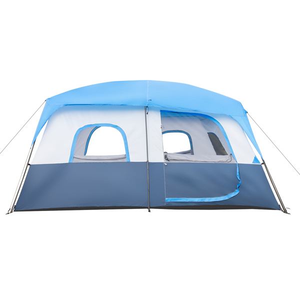 430*430*210cm Polyester Cloth Fiberglass Poles Can Accommodate 14 People Camping Tent Dark Blue And White